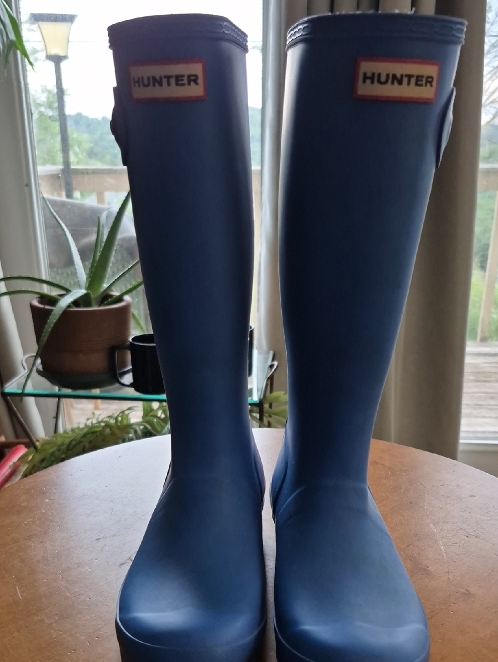 Hunter Kids Knee-High Blue Rain Boots. G5/B4. EUC